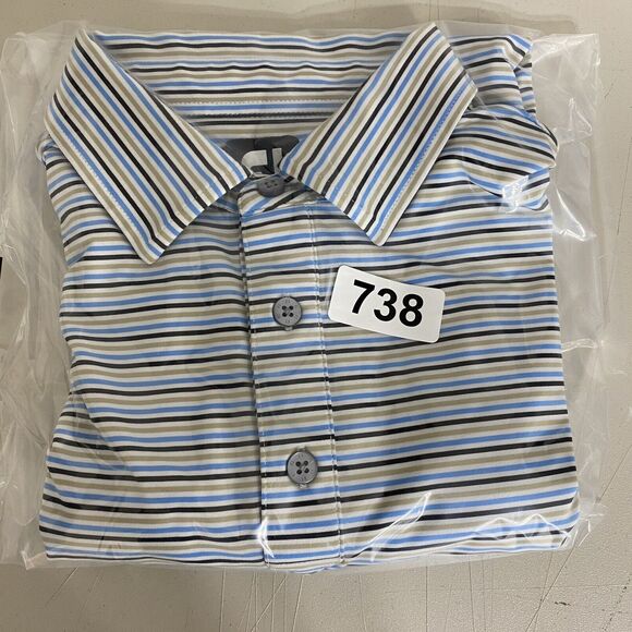 FootJoy Shirt Mens Size Large Striped Golf Polo Treesdales Preppy Short Sleeve - Picture 11 of 11